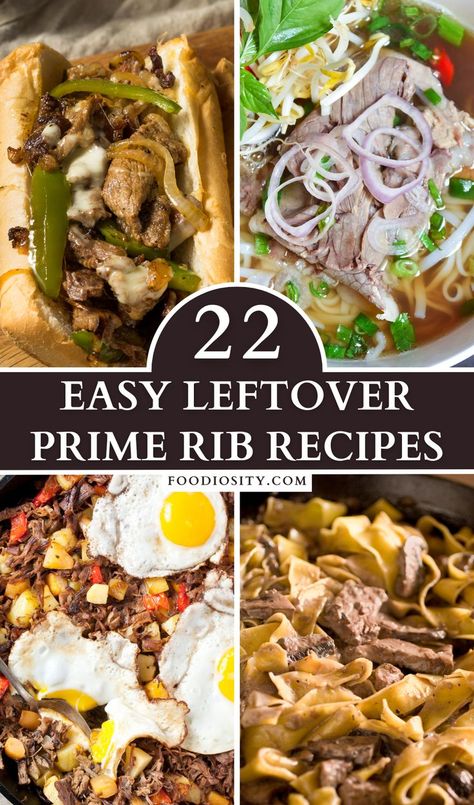 How To Use Leftover Prime Rib, What Can I Make With Leftover Prime Rib, Ideas For Leftover Prime Rib, Prime Rib Dip, Prime Rib Cheesesteak, Prime Rib Nachos, Prime Rib Breakfast Ideas, Leftover Standing Rib Roast Recipes, Recipes For Leftover Prime Rib Roast