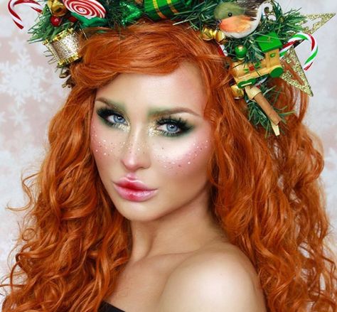 Christmas Fairy Face Painting Tutorial Christmas Present Makeup, Fairy Face Painting, Fairy Face Paint, Fairy Face, Fairy Look, Ghost Of Christmas Present, Face Painting Tutorials, Work Makeup, Fairy Makeup