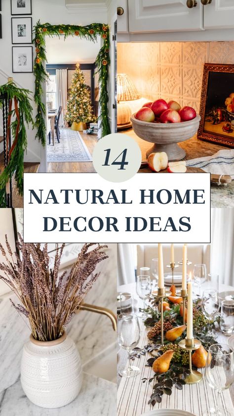 14 Neutral & Natural Home Décor Ideas. Natural home décor is a chic and affordable way to style your space! I’ve put together 14 DIY ideas for decorating every room, from the living room to the kitchen and bedroom. Find free and budget-friendly ways to add a touch of nature with dried stems, leaves, flowers, and natural holiday décor. Budget home decorating, cheap home décor natural. Kitchen Dried Flowers, Foraged Home Decor, Simple Natural Home Decor, Natural Decor Ideas, Decorating With Natural Elements, Kitchen Exterior, Cheap Decor Ideas, Natural Holiday Decor, Nature Inspired Home Decor