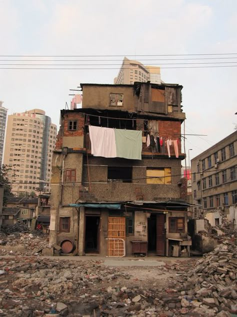 Demolition of Lane Houses on Caoxiewan Road, Shanghai  “architectureofdoom:  Demolition of Lane Houses on Caoxiewan Road, Shanghai  ” Favelas Brazil, Shanty Town, Background References, Environment Reference, Landscape Reference, Background Reference, Urban Sketch, Old Building, Urban Sketching