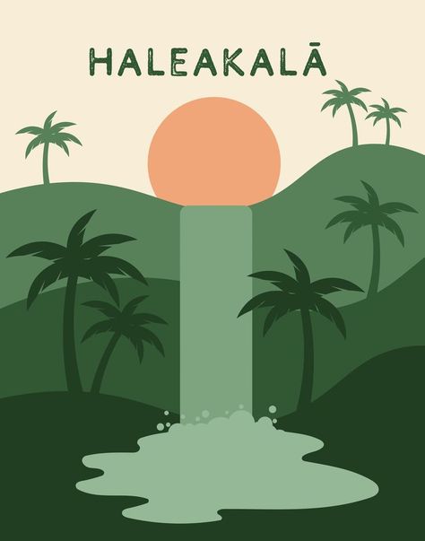 National Park Decor, Hawaii Decor, Hawaii Poster, Beachy Room Decor, Hawaii Magazine, Printable Wall Collage, Haleakala National Park, Print Company, Beachy Room