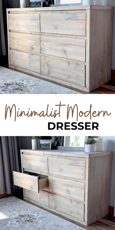 9 Drawer Dresser Diy, Diy Modern Dresser, Diy Bedroom Dresser Ideas, Dresser Plans Diy, Dresser Building Plans, How To Make A Dresser, Diy Wooden Dresser, How To Build A Dresser, Diy Wood Dresser