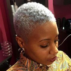 gray Teeny Weeny Afro                                                                                                                                                                                 More Gray Haircuts, Blonde Twa, Twa Styles, Natural Hair Twa, Shaved Hairstyles, Short Natural Haircuts, Teeny Weeny Afro, Short Shaved Hairstyles, Twa Hairstyles