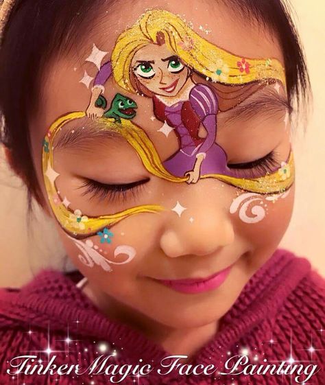 Nancy Wu Rapunzel Tangled Face Paint, Rapunzel Face Paint, Minnie Mouse Face Painting, Mouse Face Paint, Disney Face Painting, Professional Face Paint, Princesses Disney, Face Paintings, Bookmark Craft