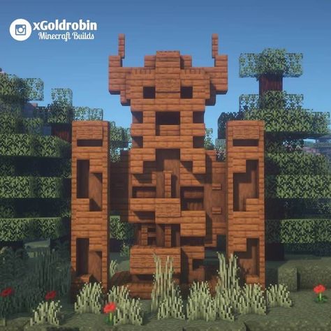 18 Awesome Minecraft Statue Builds by Goldrobin - Mom's Got the Stuff Goldrobin Minecraft, Viking Statue, Statue Ideas, Vikings Statue, Minecraft Statues, Minecraft Structures, Minecraft Pictures, Minecraft Castle, Minecraft Medieval