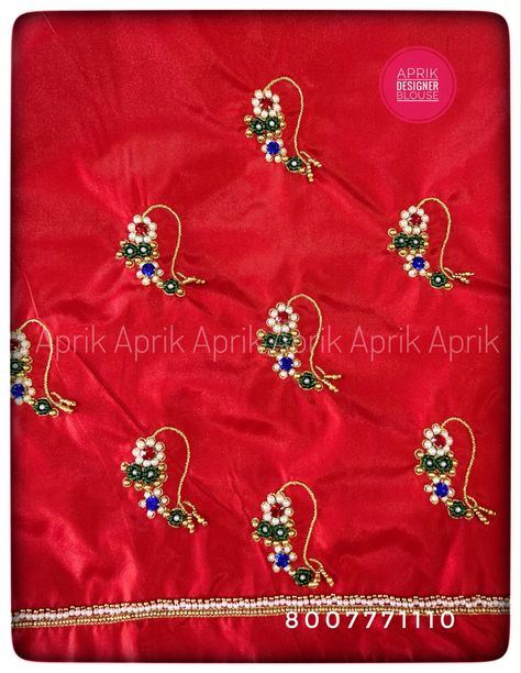 Nath Blouse Design Work, Nath Blouse Work, Nath Embroidery Blouse Design, Nath Designs Aari Work, Nath Aari Work Design, Aari Stitches, Nath Design, Jewelry Embroidery, Acrylic Rangoli