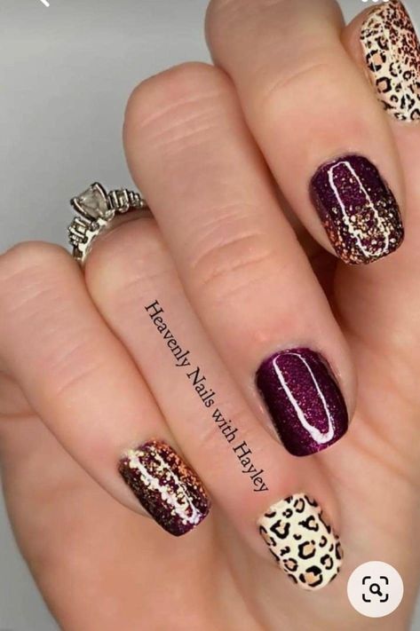 Heavenly Nails, Cute Fall Nails, Colorstreet Combos, Fingernails Painted, Nail Color Combos, Girl Time, Nail Time, Animal Print Nails, Street Nails