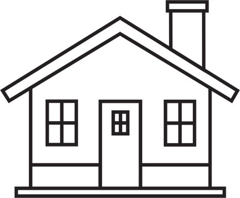 House Outline Drawing, Simple House Drawing, House Drawings, Outline Pictures, House Front Elevation, House Outline, Elevation Drawing, Outline Images, Tattoo Stencil Outline