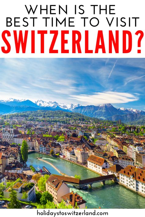 When is the best time to visit Switzerland? // Planning a trip to Switzerland but unsure which month you should visit? This guide shares the pros of cons of traveling to Switzerland in the different seasons to help you determine the best time to visit Switzerland for you. Click to read: When is the best time to visit Switzerland? #switzerland #travel #swiss #tips #vacation Switzerland Travel Itinerary, Switzerland Travel Guide, Switzerland Itinerary, Switzerland Vacation, Swiss Travel, Visit Switzerland, Interlaken, Text Overlay, European Vacation