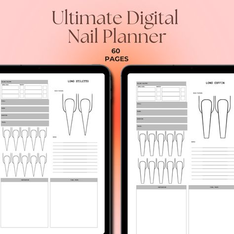 Nail Practice Sheet, Nail Planner, Nail Practice, Art Planner, Tech Essentials, Binder Printables, Menu Ideas, Nail Tech, Digital Planner