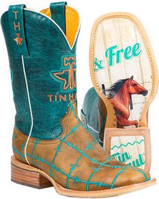 Tin Haul Boots, Cowgirl Boots Square Toe, Mode Country, Cowgirl Boots Square Toed, Tin Haul, Western Shoes, Handmade Boot, Boots Square Toe, Country Boots