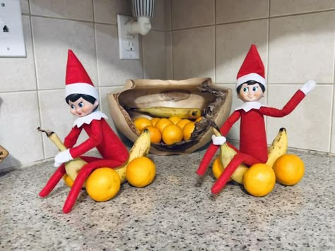 Awesome Elf On The Shelf Ideas, Elf Activities, On The Shelf, The Elf, Christmas Elf, Tis The Season, Bananas, Elf On The Shelf, Elf