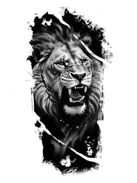 Skull Lion Tattoo, Cover Up Arm Tattoo, Lion Stencil, Leg Anatomy, Big Cat Tattoo, Animal Sleeve, Lion Tattoo Sleeves, Lion Tattoos, Animal Tattoo Ideas