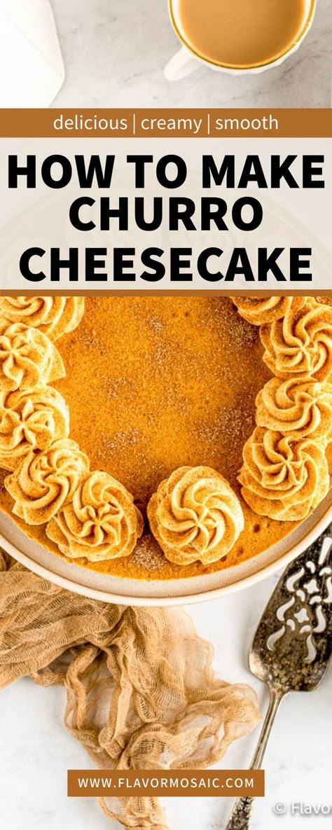 Mexican Cheese Cake, Churros Cheesecake, Mexican Dessert Recipes Easy, Unique Cheesecake, Mexican Desserts, Churro Cheesecake, Baked Cheesecake, Cheesecake Dessert, Homemade Cheesecake