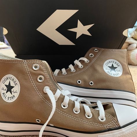 Light Brown Converse, Brown Converse, Everyday Shoes, Converse High Top Sneaker, Converse Chuck Taylor High Top Sneaker, Light Brown, Tennis Shoes, Converse Sneaker, All Star