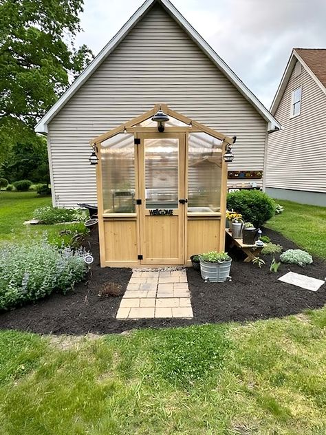 Yardistry Greenhouse, Greenhouse Oasis, Personal Retreat, Wonderful Husband, Greenhouse Interiors, Counter Seating, Backyard Greenhouse, Diy Greenhouse, Veg Garden