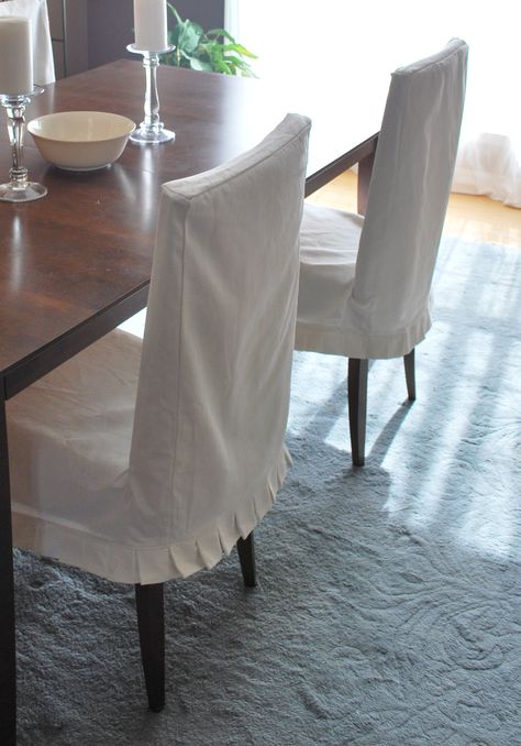 White Dinning Room, Diy Chair Covers, Chair Covers Slipcover, Dining Room Updates, Traditional Dining Tables, Dining Room Chair Covers, Chair Slipcovers, Dining Room Chair, Dining Chair Covers