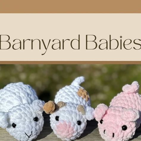 Micah 🎺🐛 on Instagram: "The Barnyard Babies pattern is finished!

Again, a huge shoutout to @rachel.thefarmerswife for this awesome idea and for all of the help she did with this pattern! We are so excited to share this with everyone and to see all of the baby farm animals that you all make!

Make sure you note that any underlined instructions have a small video tutorial at the end. I hope this helps clear up any confusion since the new-sew details can be tricky to navigate at first. But it’s totally worth it to have those parts worked into the pattern!!

If you have any questions, leave a comment!

We hope you love this adorable pattern as much as we do ❤️

#crochet #crochetpattern #crochetpatternsfree #amigurumi #amigurumianimal #crochetanimal" Farm Animal Crochet Patterns Free, Farm Crochet Patterns, Crochet Farm Animals Free Pattern, Crochet Market Prep, Amigurumi Farm Animals, Farm Amigurumi, Farm Animal Crochet, Farm Crochet, Crochet Fluffy