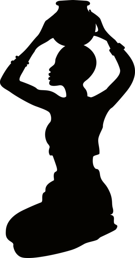 How To Draw Vector Art, African Women Art Drawing, African Silhouette Art, Silhouette Art Stencils, Black Silhouette Art Ideas, Black African Woman Art, African Woman Drawing, Cool Silhouette Art, Silhouette Art Ideas