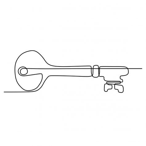 Key Line Art, Lock And Key Tattoo Minimalist, Lock And Key Drawing Simple, Key Whole Drawings, Key Outline, Key Drawing, Match Tattoo, Wing Drawing, Sign Drawing