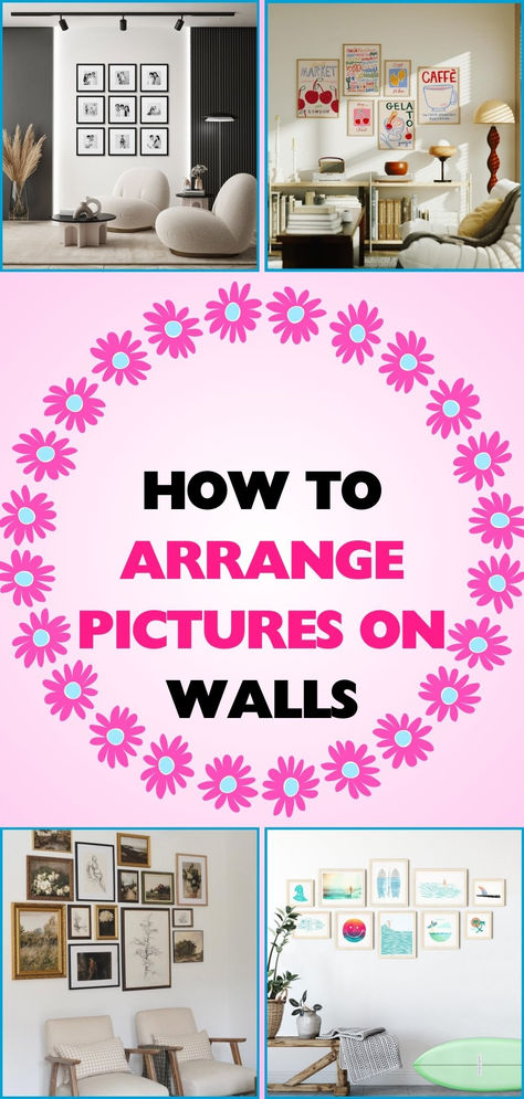 Discover 18 creative ways to arrange pictures on walls for a personalized and stylish home decor. From minimalist to eclectic, find inspiration for every room. Organizing Pictures On Wall, How To Arrange 4 Pictures On A Wall, Hanging Groups Of Pictures, Arranging Pictures On The Wall Layout, 8x8 Picture Wall, How To Arrange Pictures On Wall Layout, Multiple Pictures On Wall, How To Put Pictures On Wall, Hanging 4 Pictures Layout