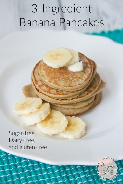 Menu Sarapan Sehat, Pancakes Vegan, Banana Pancakes Recipe, Pancakes Healthy, Banana Pancakes, Gluten Free Breakfasts, Three Ingredient, 3 Ingredient, Healthy Breakfast Recipes