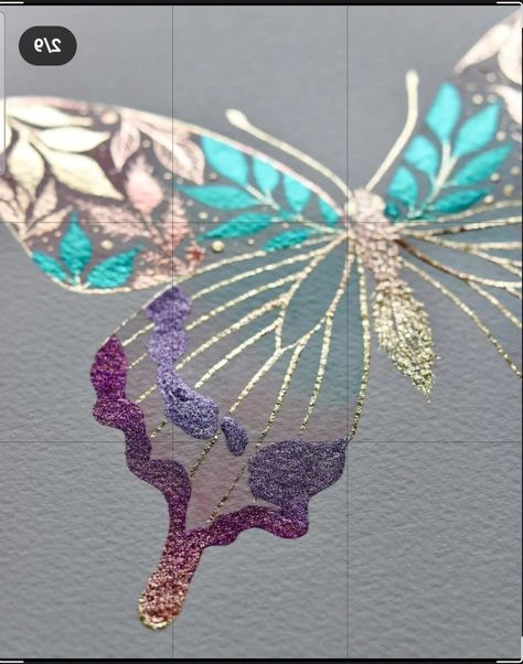 Metallic Butterfly Painting, Metalic Painting Art, Metallic Watercolor Painting, Metallic Watercolor, Gold Art Painting, Butterfly Art Painting, Diy Watercolor Painting, Everyday Art, Butterfly Drawing