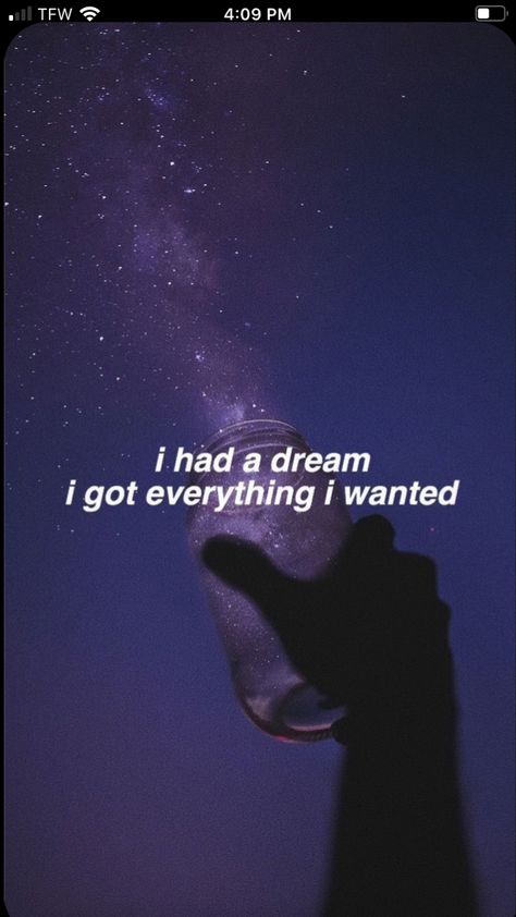 Music Lyrics Wallpaper, Billie Quotes, Billie Lyrics, Everything I Wanted, I Had A Dream, Frases Tumblr, Lyrics Aesthetic, Status Quotes, I Have A Dream