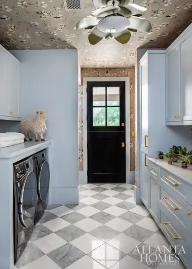 Checkered Floor, Mudroom Flooring, White Laundry Rooms, Checkerboard Floor, Laundry Room Flooring, Limestone Wall, Mudroom Design, Room Tiles, Cabinetry Design