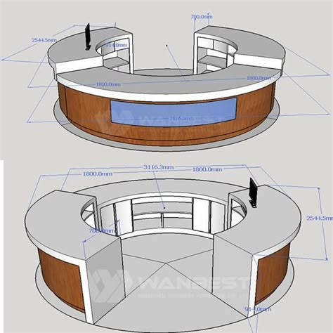 Curved Bar Counter Design, Round Bar Table Design, Round Counter Design, Circle Bar Design, Kiosk Design Ideas Architecture, Round Reception Table, Round Reception Desk, Circular Reception Desk, Round Bar Design