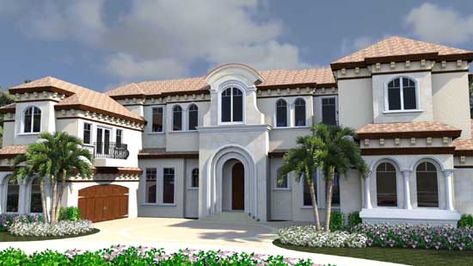 Italian House Plans, Mediterranean Homes Exterior, Mediterranean Mansion, Mediterranean Luxury, Mediterranean House Plan, Mediterranean Style House Plans, Mediterranean House Plans, Gardens Ideas, Mediterranean House