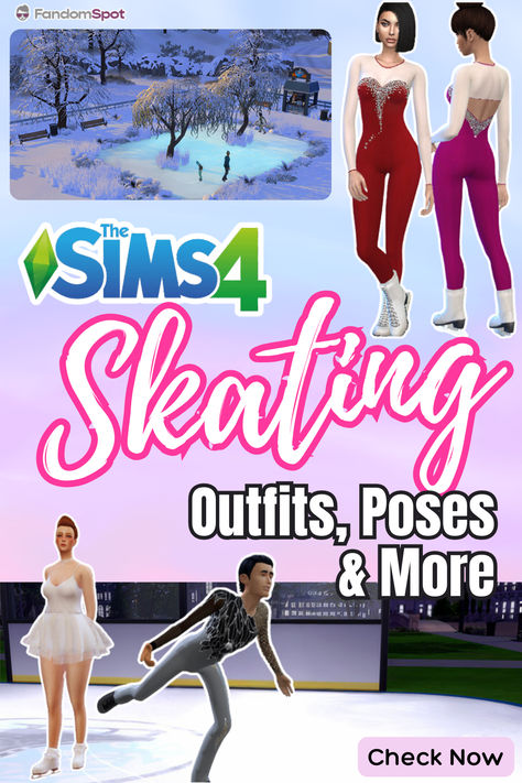 Custom CC and poses for ice skating in The Sims 4 Ice Skates Sims 4, Sims 4 Skating Poses, Ice Skating Outfit Sims 4, Sims 4 Cc Figure Skating Dress, Sims 4 Ice Skating Pose, Sims 4 Belly Dancer, Sims 4 Figure Skating Mod, Sims 4 Ice Skating Dress, Sims 4 Olympics Cc