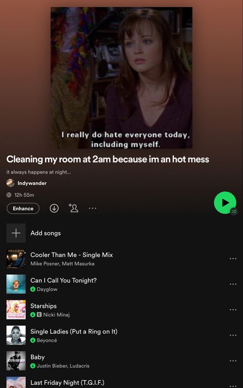 Cleaning My Room Playlist, Cleaning Room Playlist, Cleaning Playlist, Mike Posner, Last Friday Night, Cleaning My Room, Hate Everyone, I Call You, Clean Room