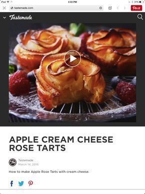 https://www.tastemade.com/videos/apple-cream-cheese-rose-tarts Cheese Rose, Apple Rose Tart, Pizza Sugar Cookie, Apple Cream Cheese, Recipes Cheese, Apple Pastry, Apple Rose, Apple Cream, Tarts Recipe