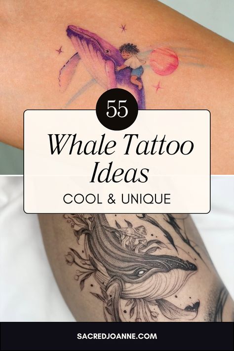 Whale tattoos are more than just art—they represent freedom, intuition, and the power of nature. These breathtaking designs will inspire your next piece. Save this pin for tattoo inspiration! Cosmic Whale, Whale Tattoo, Whale Tattoos, Whale Design, Power Of Nature, Whales, Tattoo Designs, The Sea, Tattoos