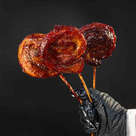 Low & Slow Pork Belly Lollipops Pork Belly Lollipops, Pork Belly Roast, Balsamic Cherries, Parmesan Crackers, Pork Pasta, Cherry Glaze, Australian Recipes, Cut Recipe, Cherry Sauce