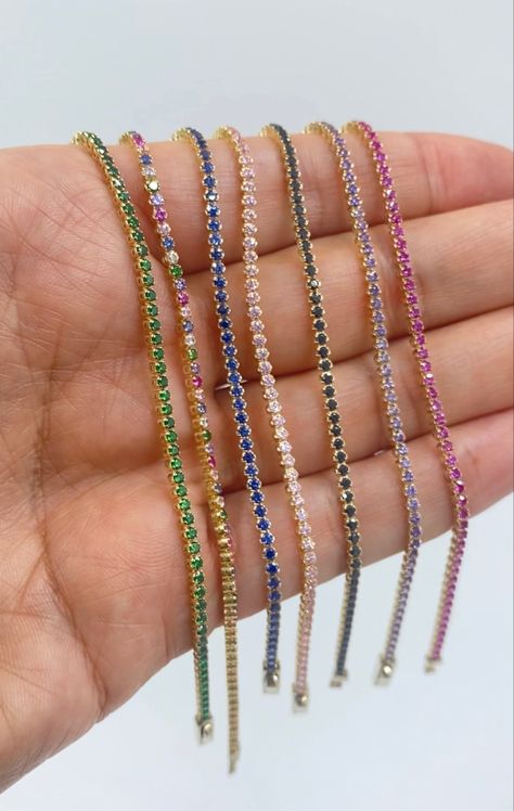 Cheap Gold Bracelet, Colored Tennis Bracelet, Gemstone Tennis Bracelet, Small Tennis Bracelet, Pink Tennis Bracelet, Tennis Bracelet Stack, Pink Gold Bracelet, Sapphire Tennis Bracelet, Real Gold Necklace