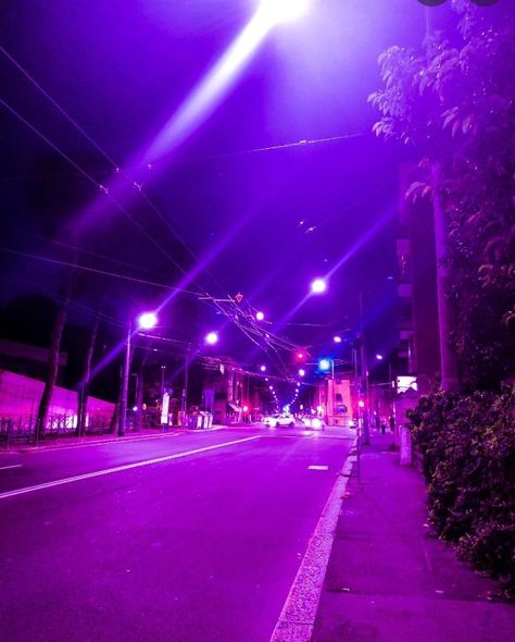 More coming soon Purple Street Aesthetic, Night Street Photography, Street Aesthetic, Dark Purple Aesthetic, Above The Clouds, City Wallpaper, Night City, Purple Aesthetic, Street Light