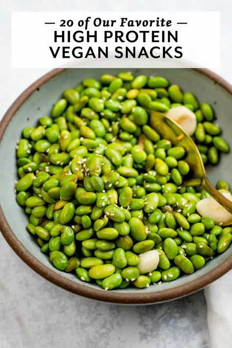 Plant Protein Recipes, High Protein Vegan Snacks, Vegan Protein Snacks, Edamame Recipe, Shelled Edamame, Edamame Recipes, Sources Of Protein, Vegan Protein Recipes, Vegan Protein Sources