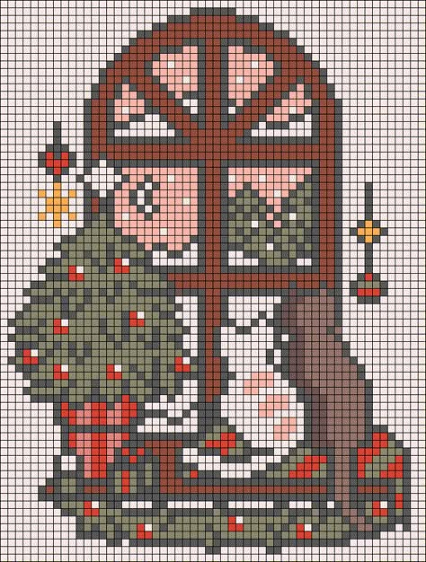 Cross Stitch Holiday Patterns, Cute Christmas Cross Stitch Patterns, Unhinged Cross Stitch, Cats Alpha Pattern, Over The Garden Wall Alpha Pattern, Winter Alpha Pattern, Cross Stitch Cottagecore, Cute Christmas Cross Stitch, Christmas Pixel Pattern