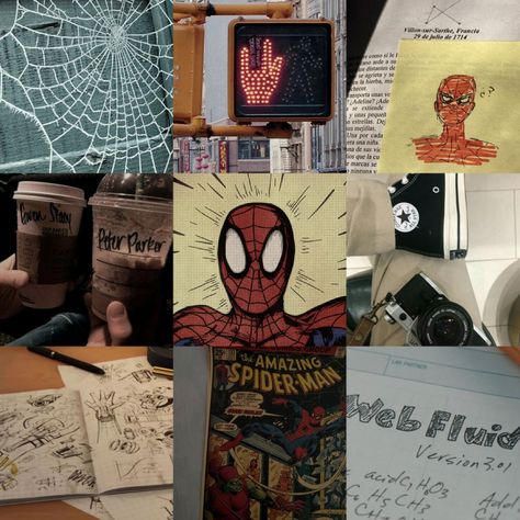 Spider Man Girlfriend Aesthetic, Dating Spider Man Aesthetic, Spider Man Atsv Aesthetic, Spider Man Moodboard, Spider Man Birthday Aesthetic, Spider Man Miles Morales Aesthetic, Men Moodboard Aesthetic, Man Core Aesthetic, Spider Man Room Decor Ideas