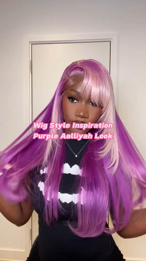 Purple Wig style Ombre Purple, Purple Wig, Human Hair Color, Get Ready With Me, Colored Wigs, Short Styles, Dark Shades, Layered Cuts, Wig Styles