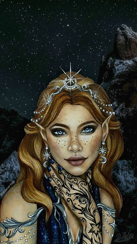 Feyre Archeron- 🌙✨ High Lady of The Night Court ~ moon and the stars of the Night Court, made by all seven high lords, unlike anything ~Feyre the Cursebreaker🌒🌔🌕🌖🌘 ~Here is how I imagined her in the Court of Nightmares in ACOWAR ~ @therealsjmaas original character from the "A Court of Roses and Thorns Series" İnstagram account : @dilarartolu Traditional Dagger Tattoo, Traditional Dagger, Charlie Bowater, Feyre Archeron, The Night Court, Ancient Tattoo, Feyre And Rhysand, Fantasy Tattoos, A Court Of Wings And Ruin