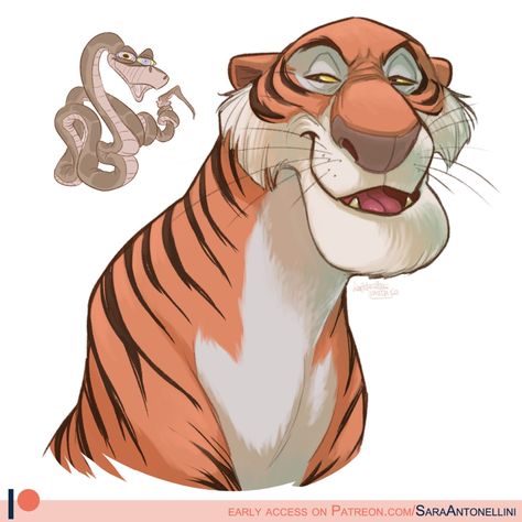 Sa91 - Disney Shere Khan Shere Khan Art, The Jungle Book Art, Bear Character Design, Brave Disney, Shere Khan, Easy Disney Drawings, Cat Drawing Tutorial, Disney Brave, Art Beat