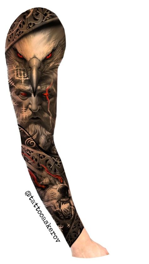 #animaltattoo  #wildlifetattoo#animalart  #naturetattoo#realistictattoo  #tattooart#animallover  #inkedanimals#tattooinspiration Vikings Tattoo Sleeve, Good Vs Evil Tattoo, Viking Sleeve, Arm Wings, Realistic Tattoo Design, Rebirth Tattoo, Voll Arm-tattoos, Cute Tattoo Ideas, Gladiator Tattoo