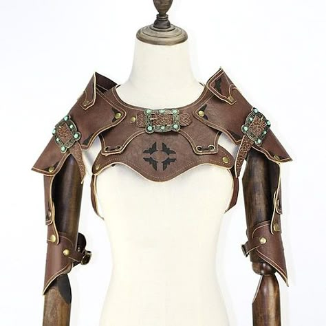 Steampunk Armor, Moda Steampunk, Vintage Halloween Party, Mode Steampunk, Faux Leather Vest, Style Steampunk, Steampunk Cosplay, Shoulder Armor, Leather Armor