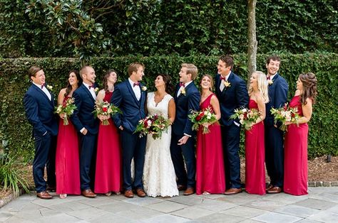 Red Table Centerpieces, Red And Navy Blue Wedding, Navy Red Wedding, Bridesmaid Dresses Navy Blue, Red White Blue Wedding, Bridesmaid Dresses Navy, Navy Blue Groom, Wedding Table Cloth, Navy Blue Wedding Theme