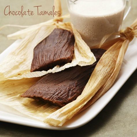 Chocolate Tamales Nibbles&Feasts.com Abuelita Chocolate, Tamale Recipes, Sweet Tamales, Mexican Desserts, Tamale Recipe, Mexican Dessert, Mexican Foods, South Of The Border, Latin Food