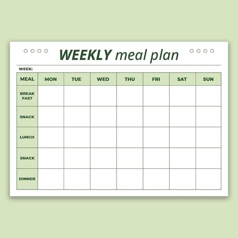 Free vector simple weekly diet meal plan... | Free Vector #Freepik #freevector #lesson-plan #weekly-plan #template-schedule #weekly-schedule Weekly Meal Plan Template, Diet Schedule, Fitness Tracker Printable, Diet Planner, Meal Planning Template, Weekly Meal Plan, Medical School Essentials, Planner Pdf, Planner Printables Free