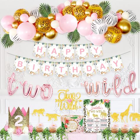 Two Wild Birthday Decorations, Wild Birthday Decorations, Two Wild Cake Topper, Two Wild Cake, Two Wild Cakes, Safari Birthday Decorations, Bohemian Birthday Party, Two Wild Birthday, Safari Balloon